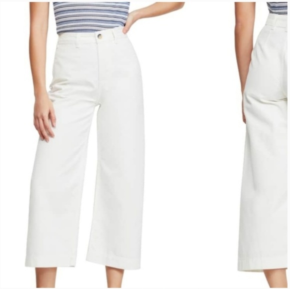 Free People Patti High-Rise, Cropped ivory jeans - Picture 6 of 8